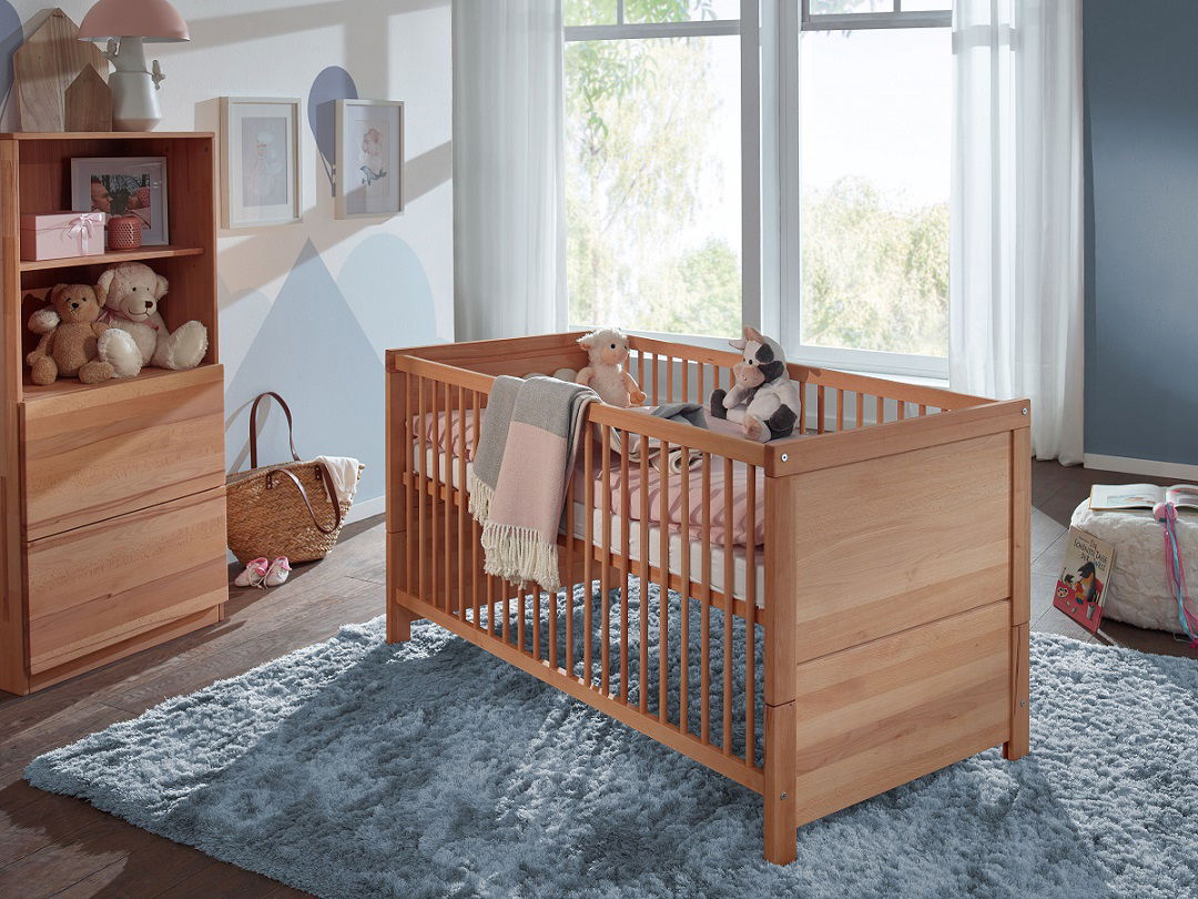 Top Wunderschönes Babybett aus Vollholz 70x140