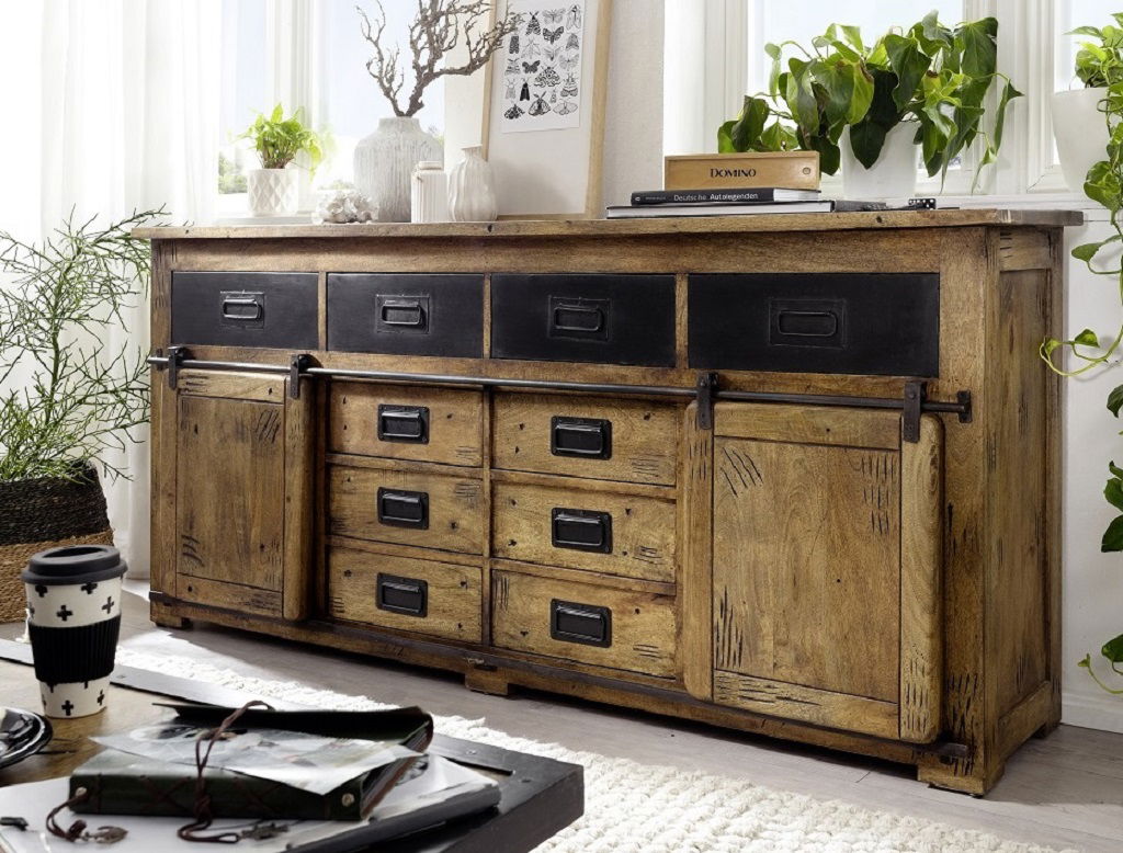 Werkbank Sideboard offers Barschrank Eisen-Kommode